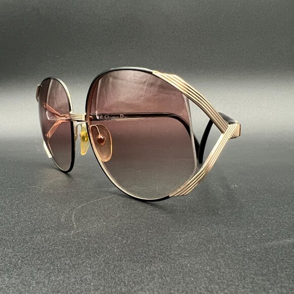 Vintage Christian Dior 2250 Butterfly Sunglasses – Black Enamel & Goldtone main image 6